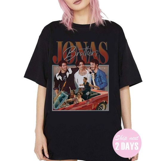 Discover Jonas Brothers Double Sided T-Shirt, Jonas Five Albums One Night Tour