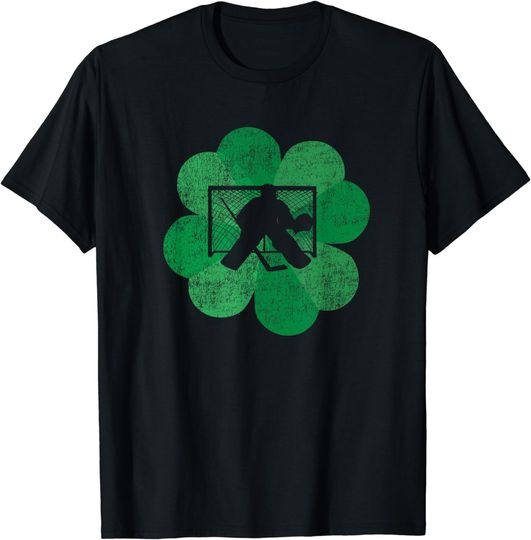 Discover St Patricks Day Four Leaf Clover - Lucky Hockey Goalie T-Shirt