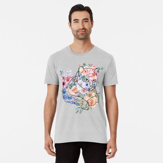 Discover Watercolor Cat  Premium T-Shirt
