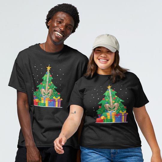 Discover Christmas tree with spine funny Chiropractic Christmas Classic T-Shirt