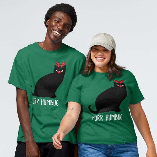 Discover Bah Humbug Cat - Funny Purr Humbug Black Cat Classic T-Shirt
