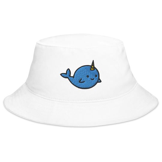 Discover Embroidered Narwhal Bucket Hat - Cute Animal Gift