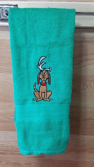 Discover Max Christmas Embroidered Towel