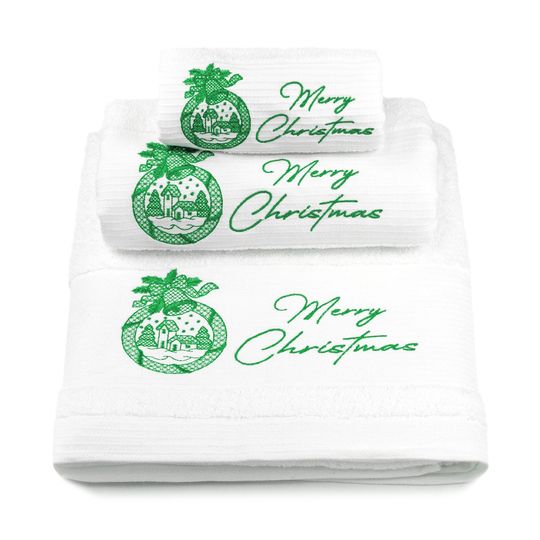 Discover Merry Christmas Embroidered Towel