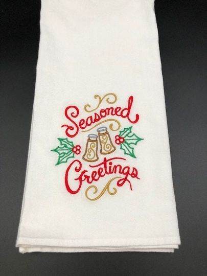 Discover Seasoned Greetings Christmas Embroidered Towel