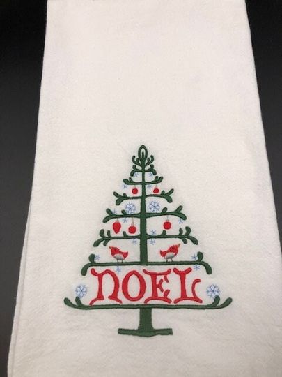 Discover Noel Christmas Tree Christmas Embroidered Towel