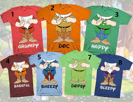 Discover Dwarfs Magical Costume Tshirt, Fairytale 7 Dwarfs Matching T-Shirt,