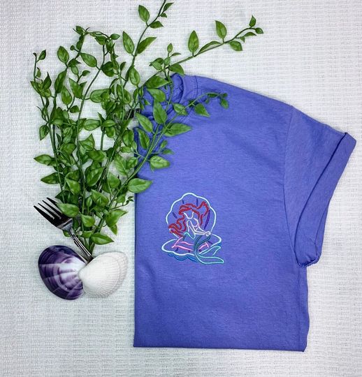 Discover Little Mermaid Embroidered T-shirt