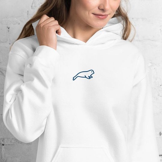 Discover Embroidered Seal Lover Hoodie for Animal Enthusiasts