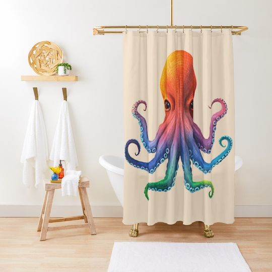 Discover Rainbow of Octopus Shower Curtain