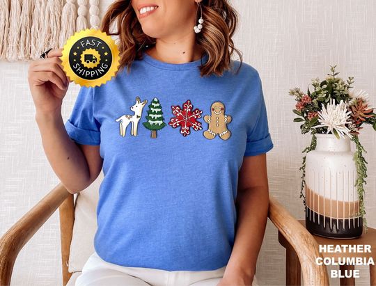 Discover Chistmas Gingerbread Cookies Shirt, Cute Christmas shirt, Christmas Tree cookie Tee