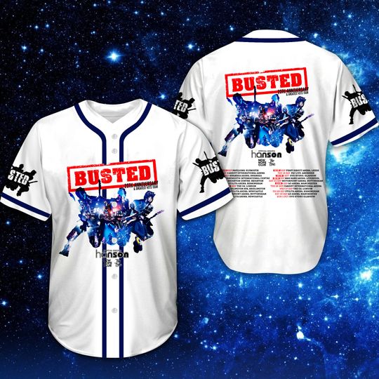 Discover Busted UK Tour 3D Jerse Baseball 2023, Concert Tour