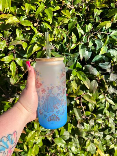 Discover Princess Inspired Tumbler|Frosted Glass Tumbler