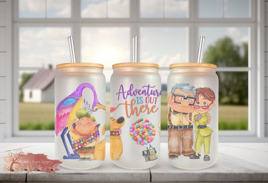 Discover House With Balloons Frosted Glass | Cartoon Movie Up 18 Ounce Frosted Glass Can