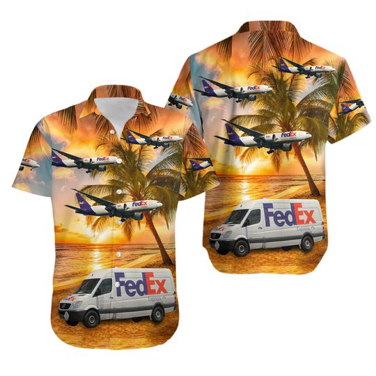 Discover Fedex Boeing White truck Summer Hawaiian Shirts