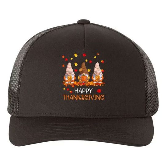Discover Gnome Happy Thanksgiving Trucker Hat