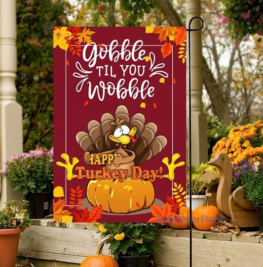 Discover Turkey Happy Thanksgiving Garden Flag