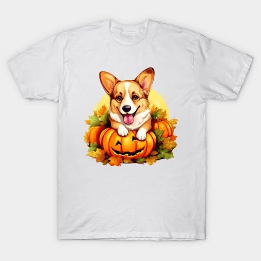 Discover Pembroke Welsh Corgi Dog inside Pumpkin #3 - Halloween - T-Shirt