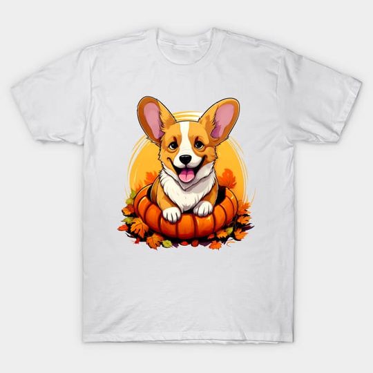 Discover Pembroke Welsh Corgi Dog inside Pumpkin #1 - Halloween - T-Shirt