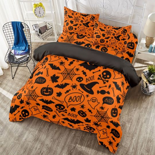 Discover October Dreamscape: A Cozy Halloween Bedding Set