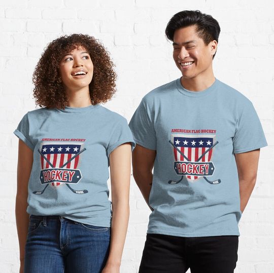 Discover American Flag Hockey Classic T-Shirt