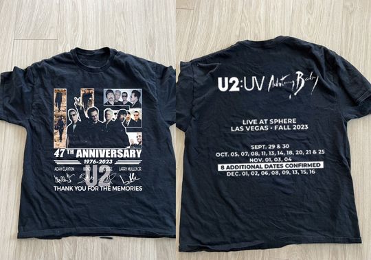 Discover U2 Las Vegas 2 side t-shirt, U2 Ultraviolet Sphere 2023 shirt