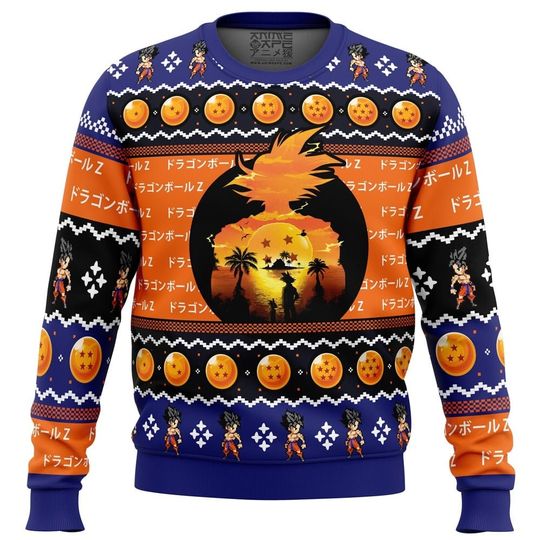 Discover Beautiful Sunset Dragon Ball Z Ugly Christmas Sweater