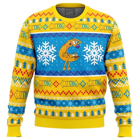 Discover Christmas CatDog Nick 90s Ugly Christmas Sweater