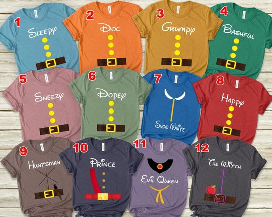 Discover Seven Dwarfs Group Matching Shirt, Seven Dwarfs Shirt