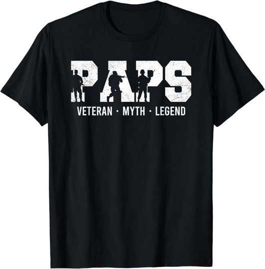 Discover Mens Paps Veteran Myth Legend Shirt Funny Father's Day T-Shirt