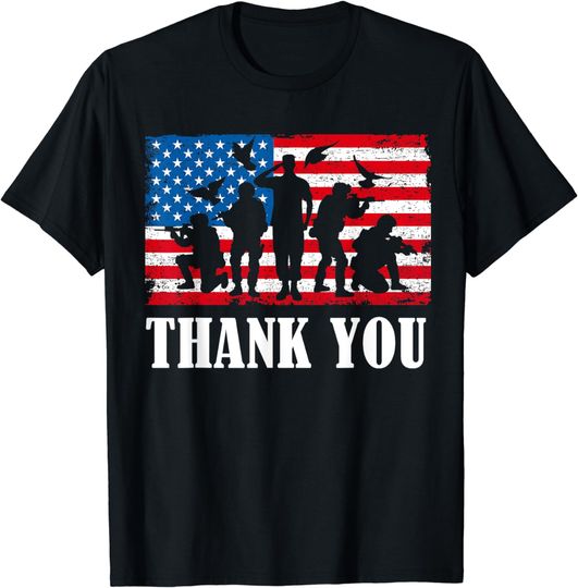 Discover Thank You! Veterans Day & Memorial Day Partiotic Military T-Shirt