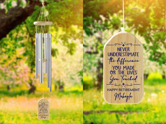Discover Never Underestimate the Difference You Made Wind Chime,Perosnalized Retirement