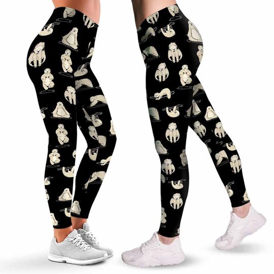 Discover Sloth Leggings For Women. Vintage Funny Cute Sloth. Yoga Lover Namaste Sloth Leggings. Women Leggings