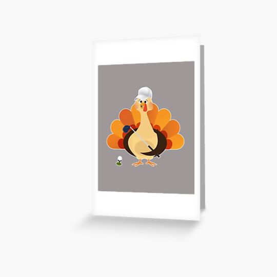 Discover Thanksgiving Turkey Golf Hobbies Greeting Card