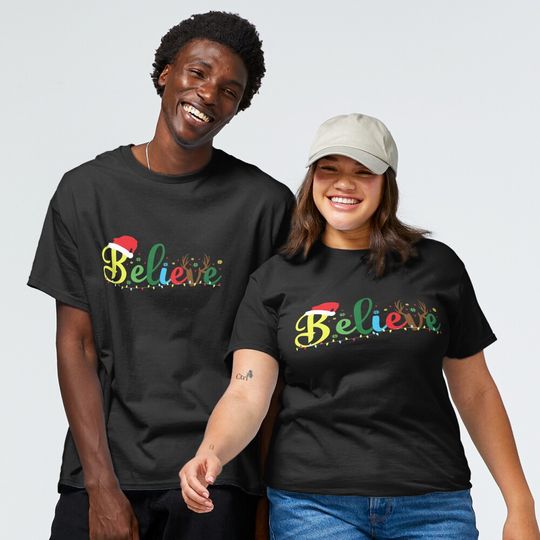 Discover Merry Christmas Believe Santa Classic T-Shirt