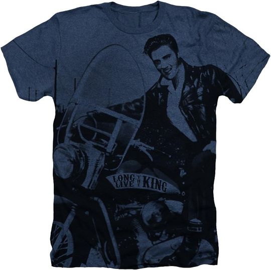 Discover Elvis Presley Riding Like A King Unisex Adult Sublimated Heather T Shirt