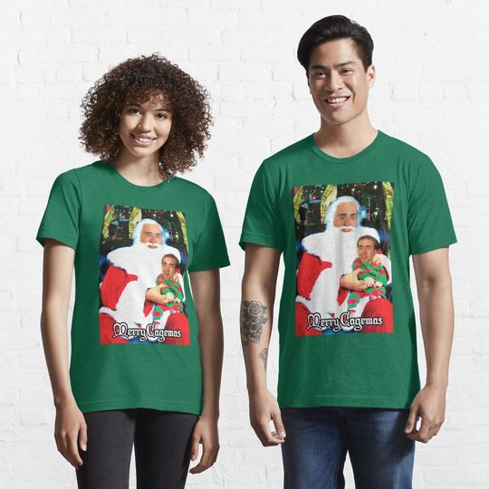 Discover Merry Cagemas Santa Knee Nicolas Cage Christmas Essential T-Shirt