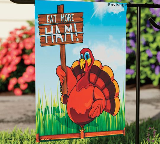 Discover Funny Thanksgiving Turkey Garden and Yard Flag