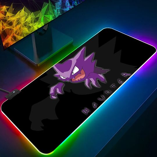 Discover PKM Cute Gengar RGB Pc Gamer Keyboard Mouse Pad