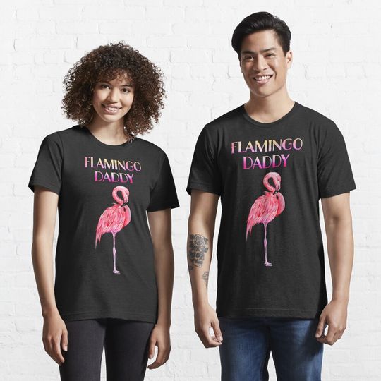 Discover Funny Flamingo Daddy Bird Flamingo Dad Animal Lover T-Shirt