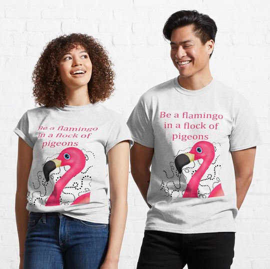 Discover Pink Flamingo Power  Classic T-Shirt