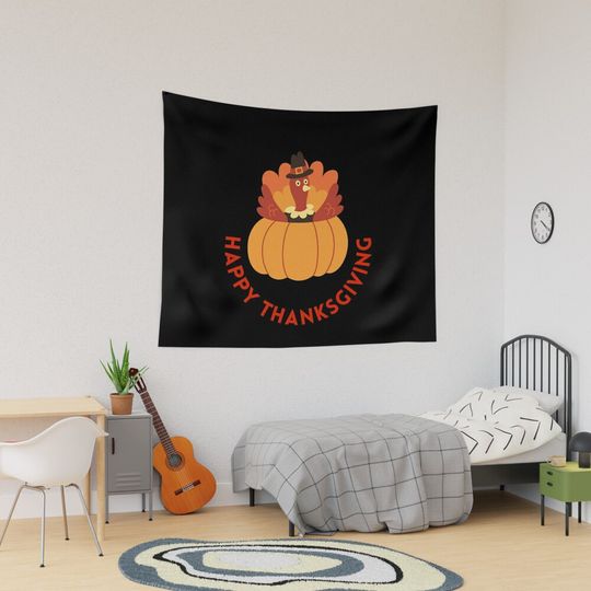 Discover Happy thanksgiving day with our Festive Turkey Tapestry