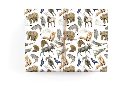 Discover Rustic Mountain Animals Gift Wrap - Illustrated Birthday, Celebration, Special Occasion Wrapping Paper
