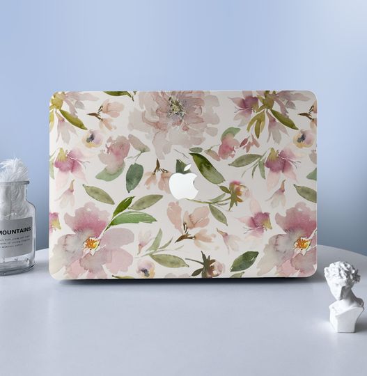 Discover Pink Watercolor Gradient Floral Laptop Skins