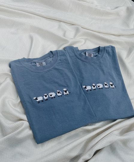 Discover Embroidered Sheep T-Shirt