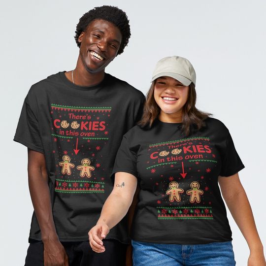 Discover Cookie Twins Maternity Christmas Cookies In This Oven Mother Mom T-Shirt