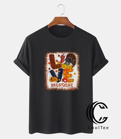 Discover Autumn Fall Turkey Bleached Nurse Thanksgiving T-Shirt