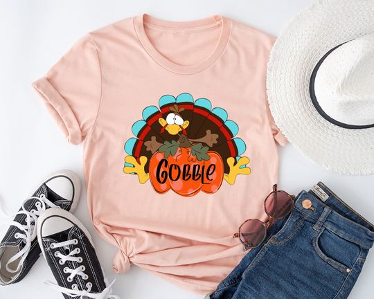Discover Funny Gobble Turkey Shirt, Thanksgiving Shirt, Funny Thanksgiving