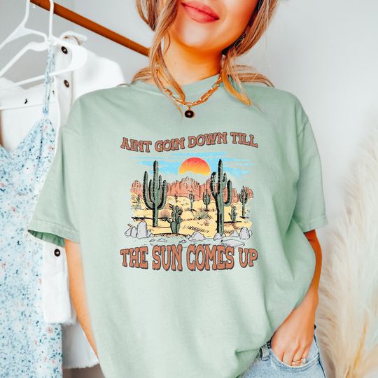Discover Aint goin down till the sun comes up tee, cowgirls tee,  vintage t-shirt