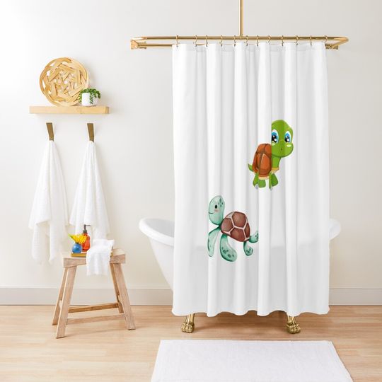 Discover Space Turtles Baby Shower Curtain